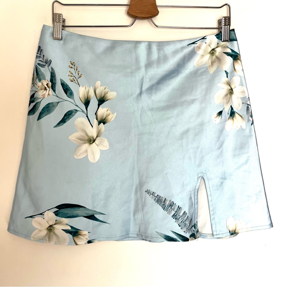 NWOT Princess Polly Baby Blue Mini Skirt